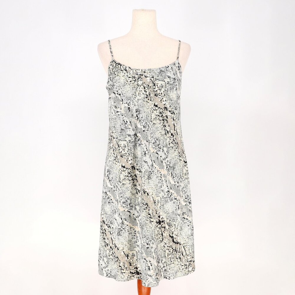 NWT CALVIN KLEIN Abstract Snakeskin Mini Slip Dress Line Spaghetti Straps Size 8